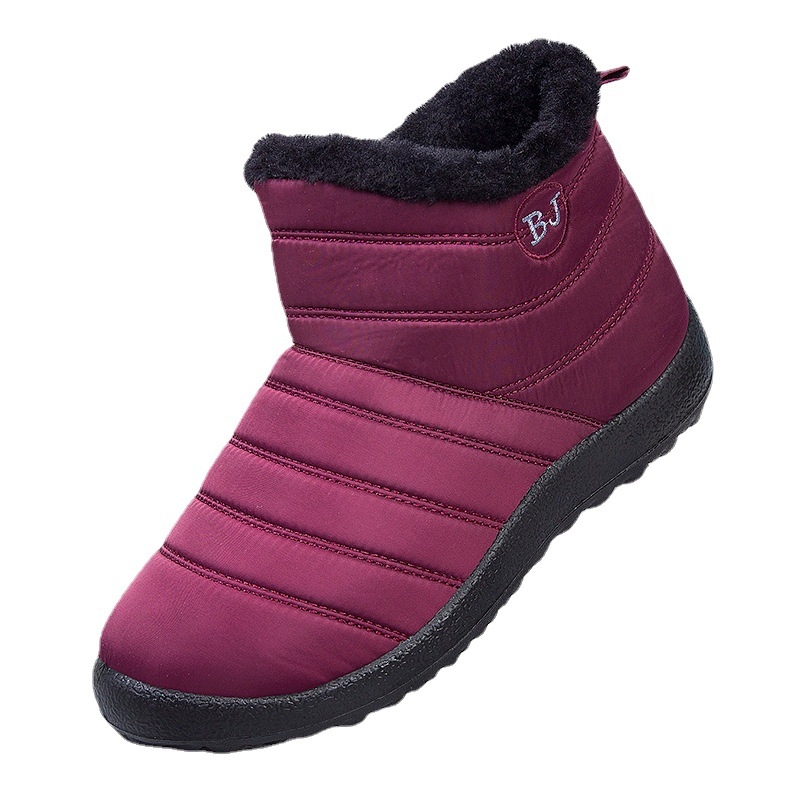 Дамски снегоботушки със страничен цип, водоустойчиви, неплъзгащи, топли, средно високи