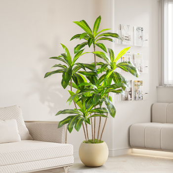 Veľká dekoratívna rastlina v kvetináči – škandinávsky štýl, imitácia brazílskeho dreva, mäkké PVC, vstrekovacie liatie, model 37307643846