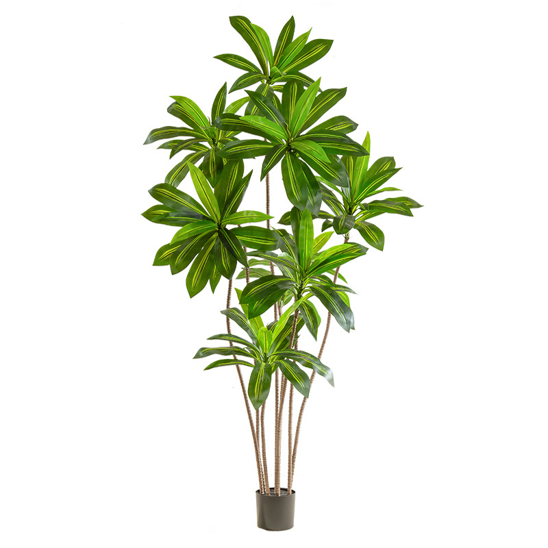 Veľká dekoratívna rastlina v kvetináči – škandinávsky štýl, imitácia brazílskeho dreva, mäkké PVC, vstrekovacie liatie, model 37307643846