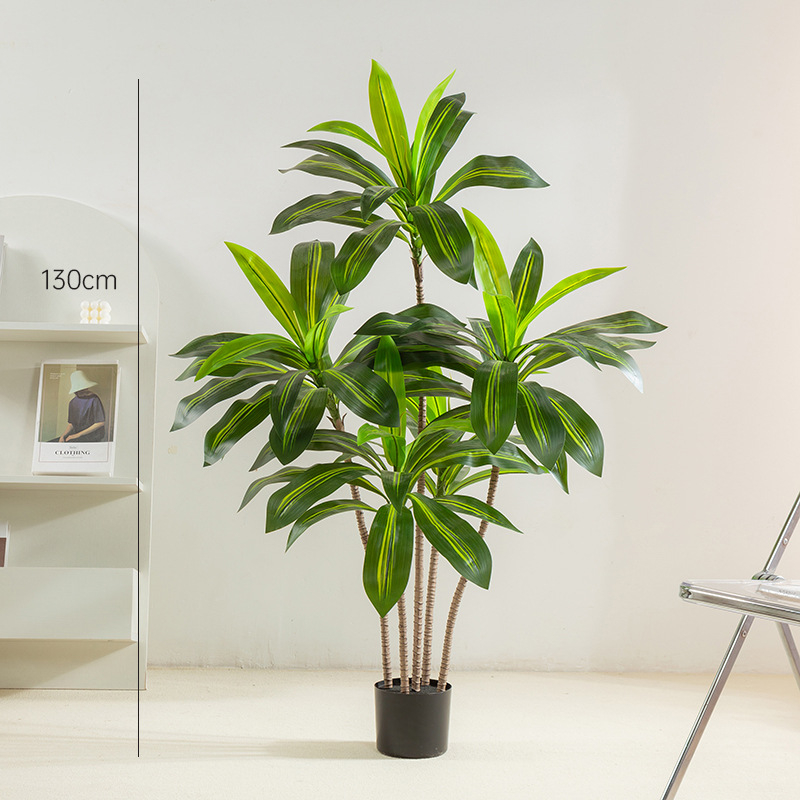 Veľká dekoratívna rastlina v kvetináči – škandinávsky štýl, imitácia brazílskeho dreva, mäkké PVC, vstrekovacie liatie, model 37307643846
