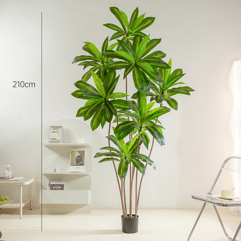 Veľká dekoratívna rastlina v kvetináči – škandinávsky štýl, imitácia brazílskeho dreva, mäkké PVC, vstrekovacie liatie, model 37307643846