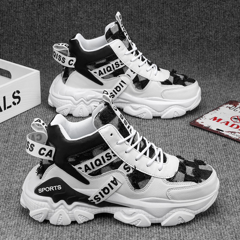 Magas felső részű uniszex sportcipő mindennapi viselethez | Felsőrész: szintetikus bőr, Talp: gumi, Vastag talp, Fűzővel záródó, EVA talpbetét