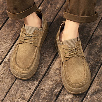 Férfiaknak Vastagtalpú PU bőr cipő, Kerek orr, Fűzős záródás, Alacsony sarok, Mindennapi viselet