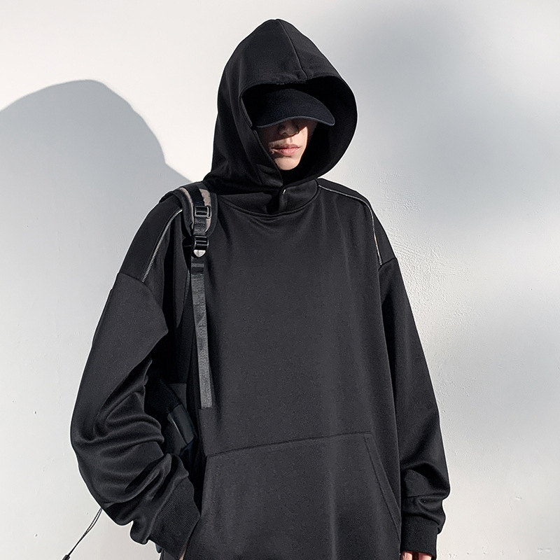 Muški hoodie s kapuljom, širok kroj, dugi rukavi, proljeće 2025, poliester 96%+