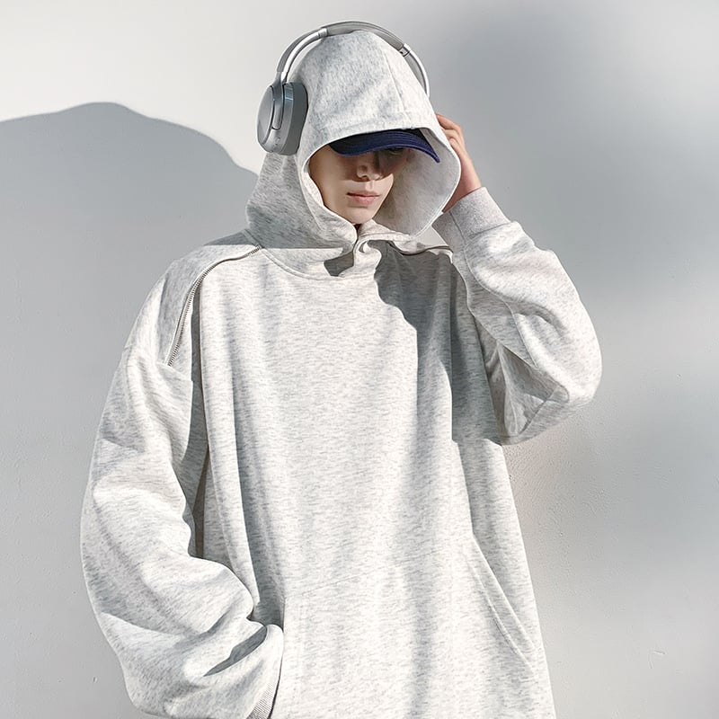 Muški hoodie s kapuljom, širok kroj, dugi rukavi, proljeće 2025, poliester 96%+