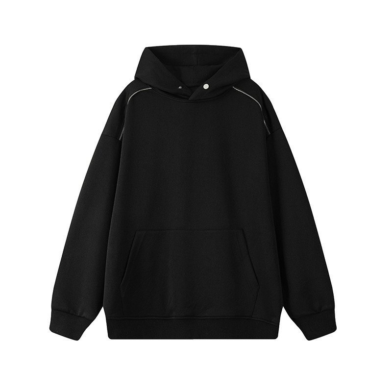 Muški hoodie s kapuljom, širok kroj, dugi rukavi, proljeće 2025, poliester 96%+