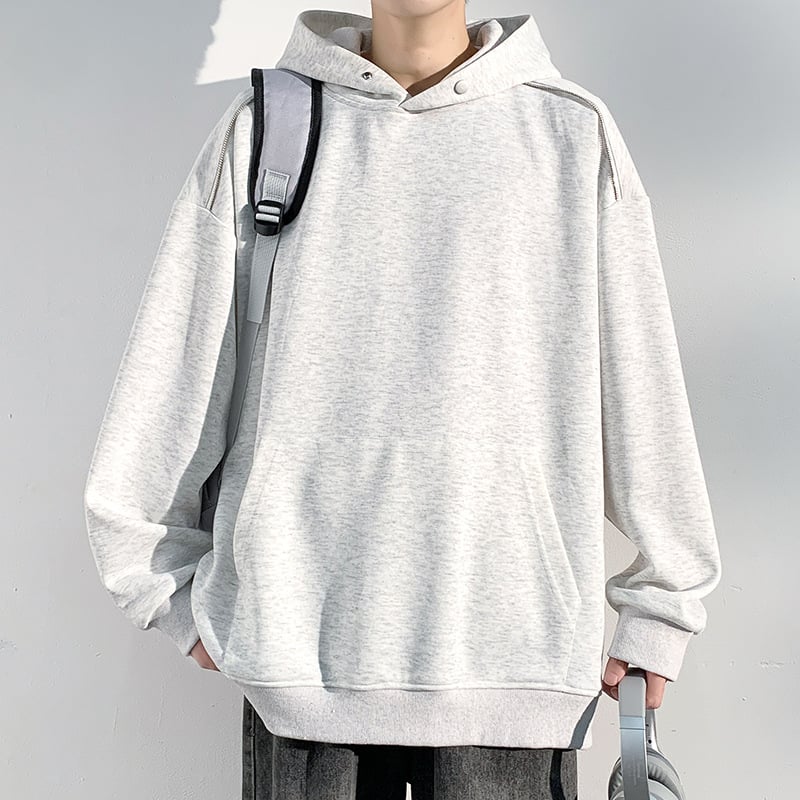 Muški hoodie s kapuljom, širok kroj, dugi rukavi, proljeće 2025, poliester 96%+