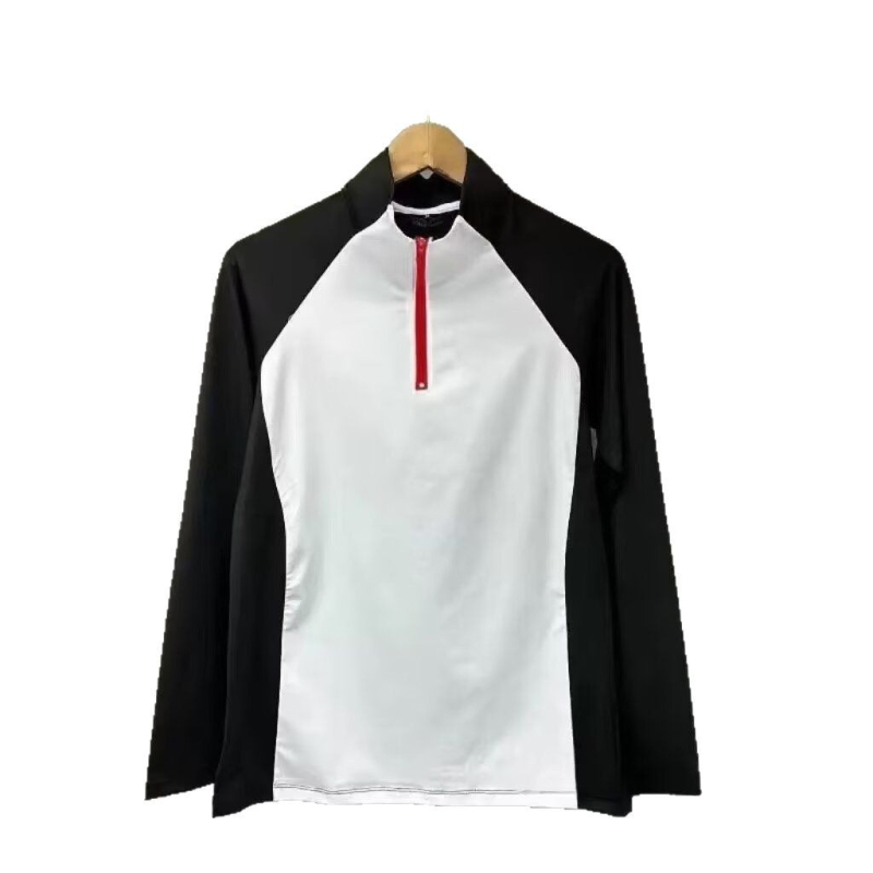 Мъжка полузатворена бързосъхнеща спортна тениска с дълги ръкави и качулка, влагоотвеждаща