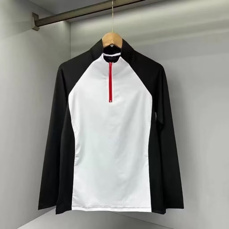 Мъжка полузатворена бързосъхнеща спортна тениска с дълги ръкави и качулка, влагоотвеждаща