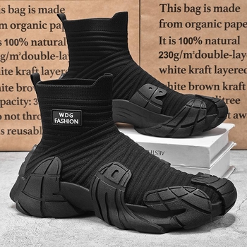 Мъжки маратонки с дишаща мрежеста горна част и Flyknit, нисък връх, закопчаване с връзки, гумена подметка