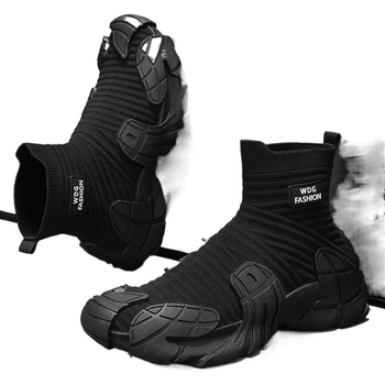 Мъжки маратонки с дишаща мрежеста горна част и Flyknit, нисък връх, закопчаване с връзки, гумена подметка