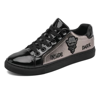 Férfi mindennapi cipő PU felsőrész, kerek orr, alacsony sarok, gumi talp, fűzővel záródó (Tavasz–Nyár–Ősz)