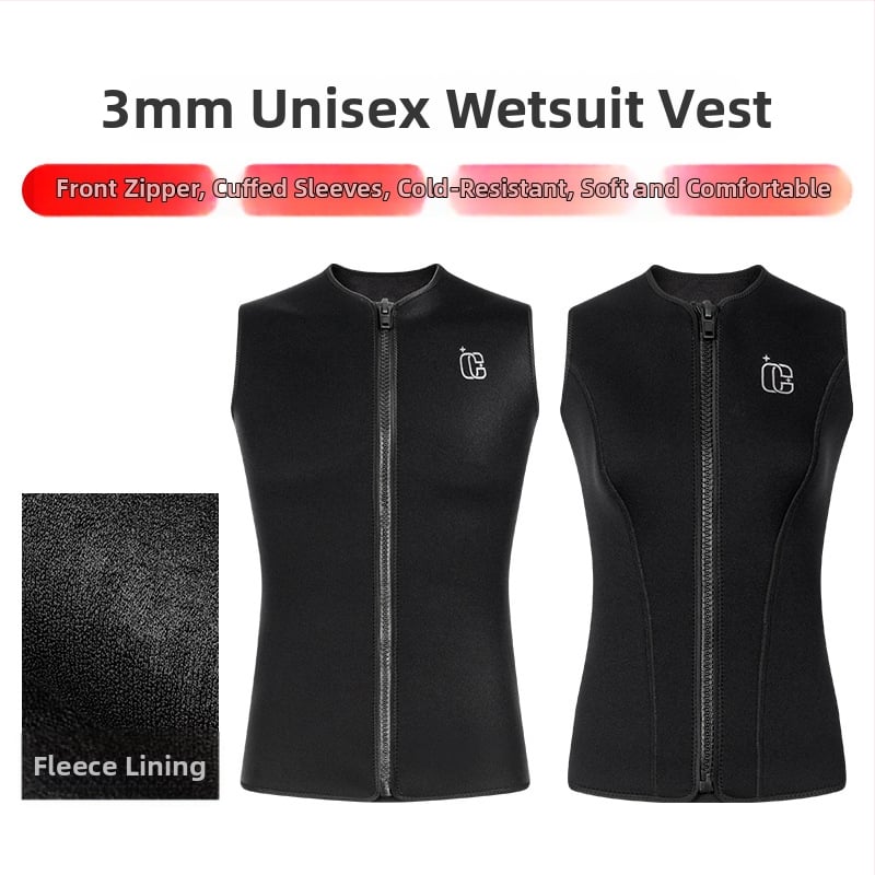 Unisex 3mm bez piedurknēm neoprēna veste niršanai, snorkeldēšanai un peldēšanai