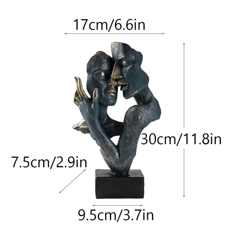 Ölelkező pár műgyanta figurája, absztrakt arccal; Márka: Weili Delico; Kategória: Resin Crafts; Anyag: szintetikus gyanta; Csomagolás: kartoncsomagolás