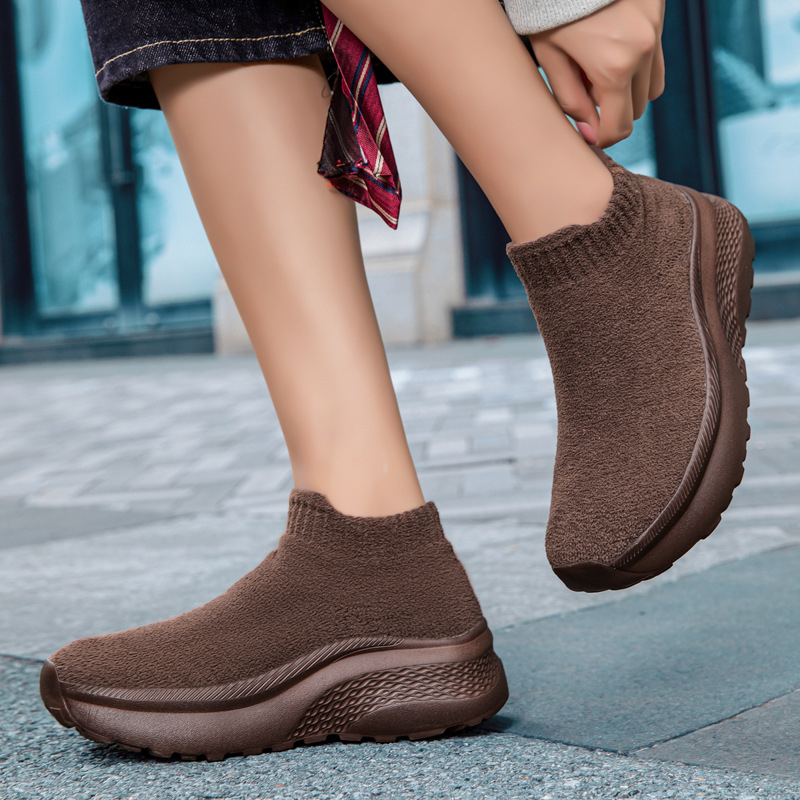 Unisex slip-on batai su velūro viršutine medžiaga rudenį-žiema, lengvi ir patogūs kasdieniams pasivaikščiojimams