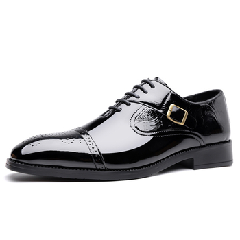 Muške kožne cipele za vožnju s PU gornjim dijelom, gumom potplatom, okruglim vrhom, niskim krojem, protuklizne, pogodne za posao i vjenčanja.