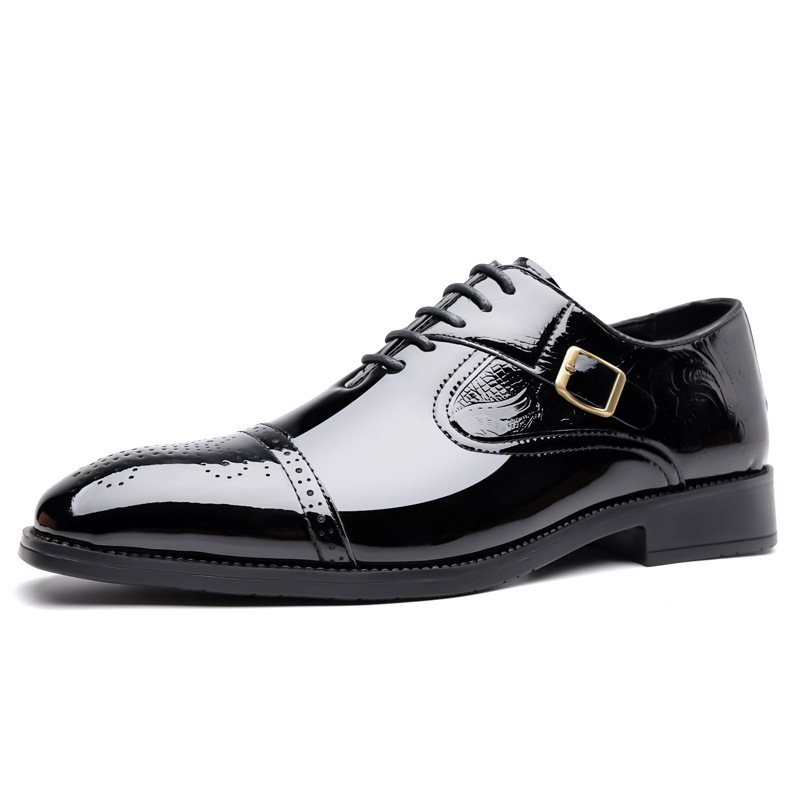 Muške kožne cipele za vožnju s PU gornjim dijelom, gumom potplatom, okruglim vrhom, niskim krojem, protuklizne, pogodne za posao i vjenčanja.