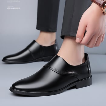 Férfi bőr casual cipő, két réteg marhabőr felsőrész, lazább stílus, 18-40 éveseknek