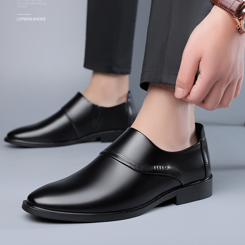 Férfi bőr casual cipő, két réteg marhabőr felsőrész, lazább stílus, 18-40 éveseknek