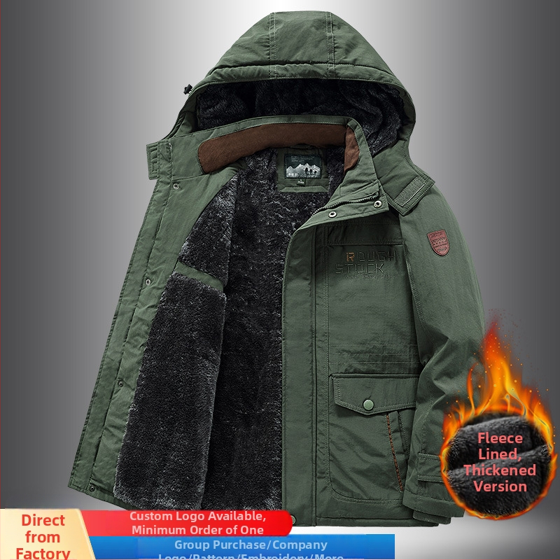 Zimski pamučni kaput, britski stil kardigana, zatvarač, odvojiva ovratnica, višestruki džepovi.