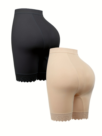 2-частен комплект дамско бельо с висока талия, дантелен кант и дишащ памук