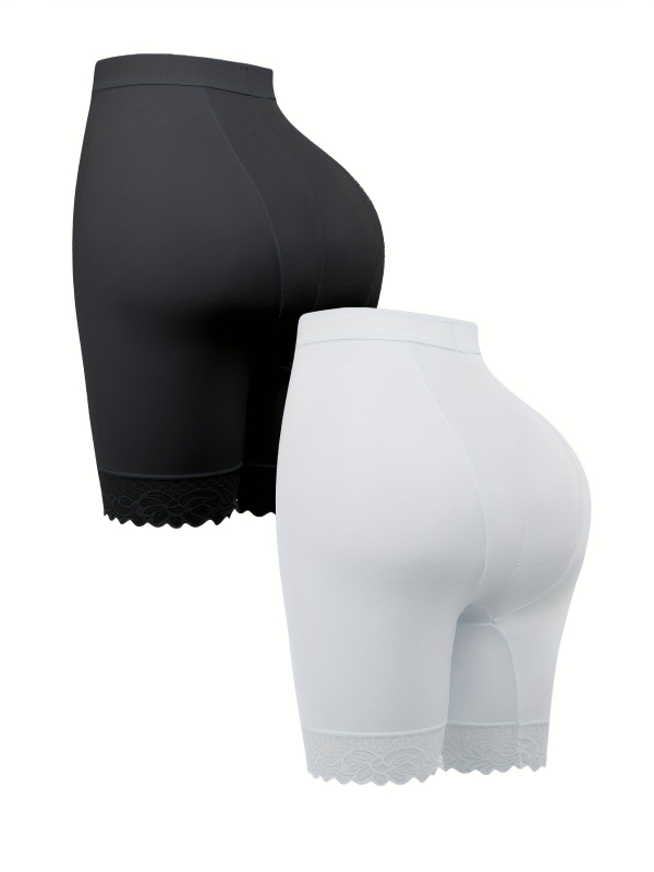 2-частен комплект дамско бельо с висока талия, дантелен кант и дишащ памук