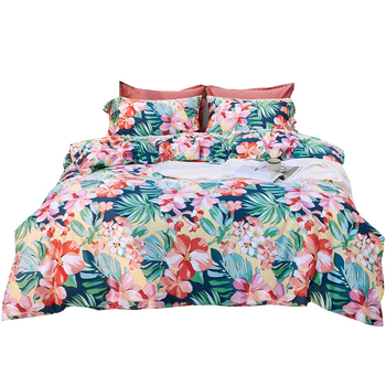 Saténové bavlnené posteľné prádlo: americký štýl, bavlna s dlhými vláknami, povlak na paplón a plachta