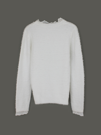Džemper od pletenog poliestera, dugi rukavi, okrugli izrez, japansko-korejski casual stil