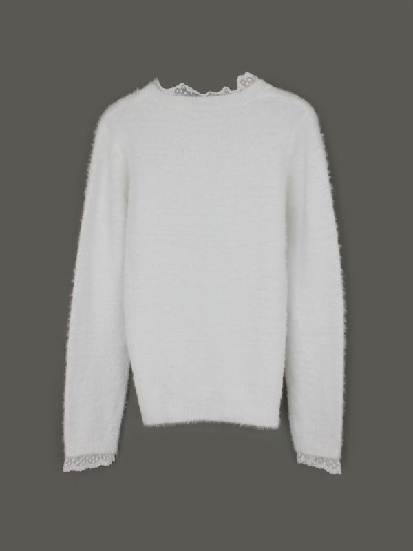 Džemper od pletenog poliestera, dugi rukavi, okrugli izrez, japansko-korejski casual stil