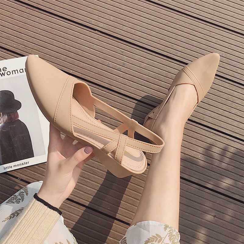 Wedge szandál, hegyes orrú, koponya minta, PVC felsőrész és talp, 8 cm+ sarokmagasság, nyári szabadidő lábbeli