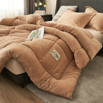 Зимно одеяло Xiang Bo, кадифена материя, пълнене от соево влакно, 9–10 Jin, шевано