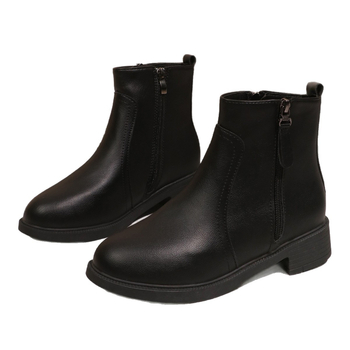 Női Martin csizmák, közepes magasságú sarok 3-5 cm, hegyes orrú, PU felsőrész, TPR talp, háti cipzár