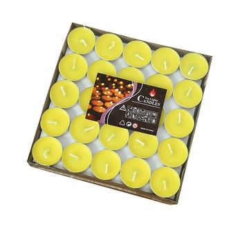 Бездимни чайни восъчни свещи – кръгла форма, парафинов восък, горене 1,5 ч, 100 бр