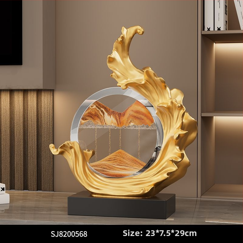 Obraz s tečúcim pieskom - Lion Family, živica, svetlý luxusný štýl, firemný dar