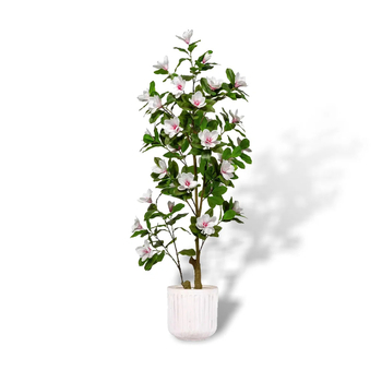 Umelý magnóliový bonsaj pre domáce dekorácie, polyester, vstrekované formovanie, séria Umelý strom s kvetmi