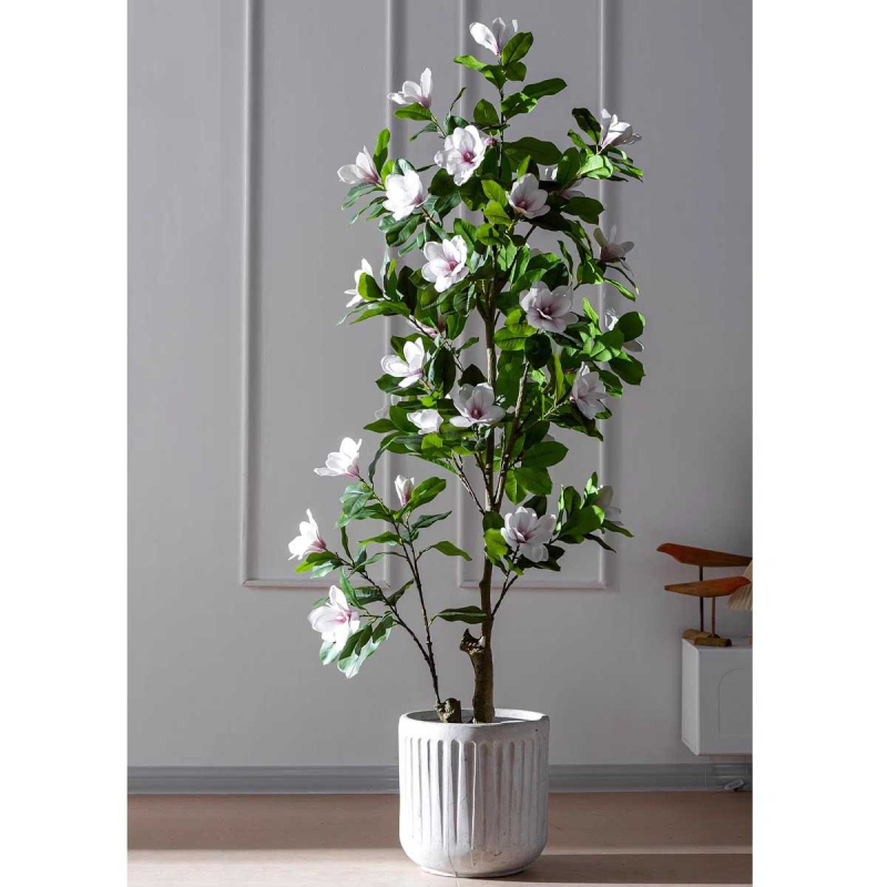 Umelý magnóliový bonsaj pre domáce dekorácie, polyester, vstrekované formovanie, séria Umelý strom s kvetmi