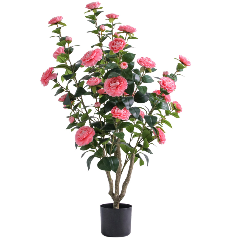 Umelý magnóliový bonsaj pre domáce dekorácie, polyester, vstrekované formovanie, séria Umelý strom s kvetmi