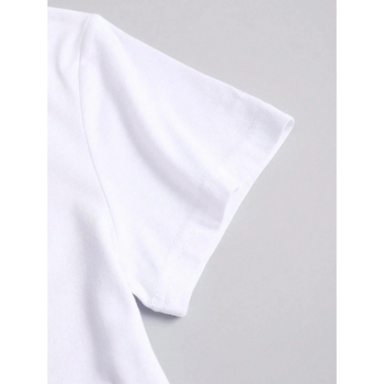 Тениска с пеперуден принт, кръстосана търговия, стандартна версия, къс ръкав, флис подплата, смес от влакна на млечен протеин 51–70%