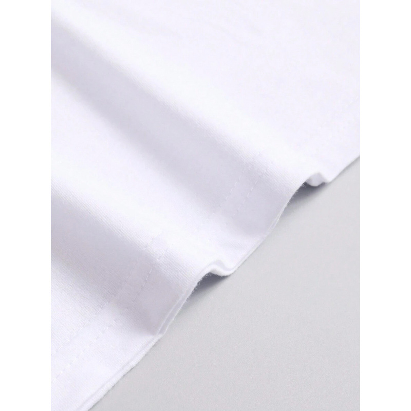 Тениска с пеперуден принт, кръстосана търговия, стандартна версия, къс ръкав, флис подплата, смес от влакна на млечен протеин 51–70%