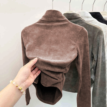 Majica s blokom boja, polu-rolka, Derong fleece podstava, dugi rukav, 95% poliester