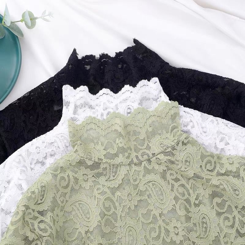 Top z chenille s Spandex, čipka a sieť, okrúhly výstrih, princezné rukávy, pulóver