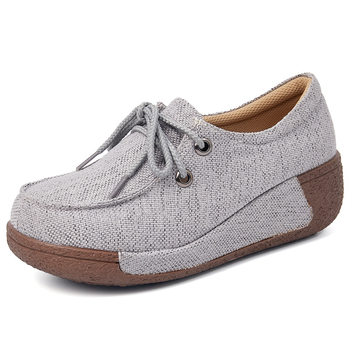 Női mesh loaferek, kerek orrú, 3–5 cm klín sarok, PU talp