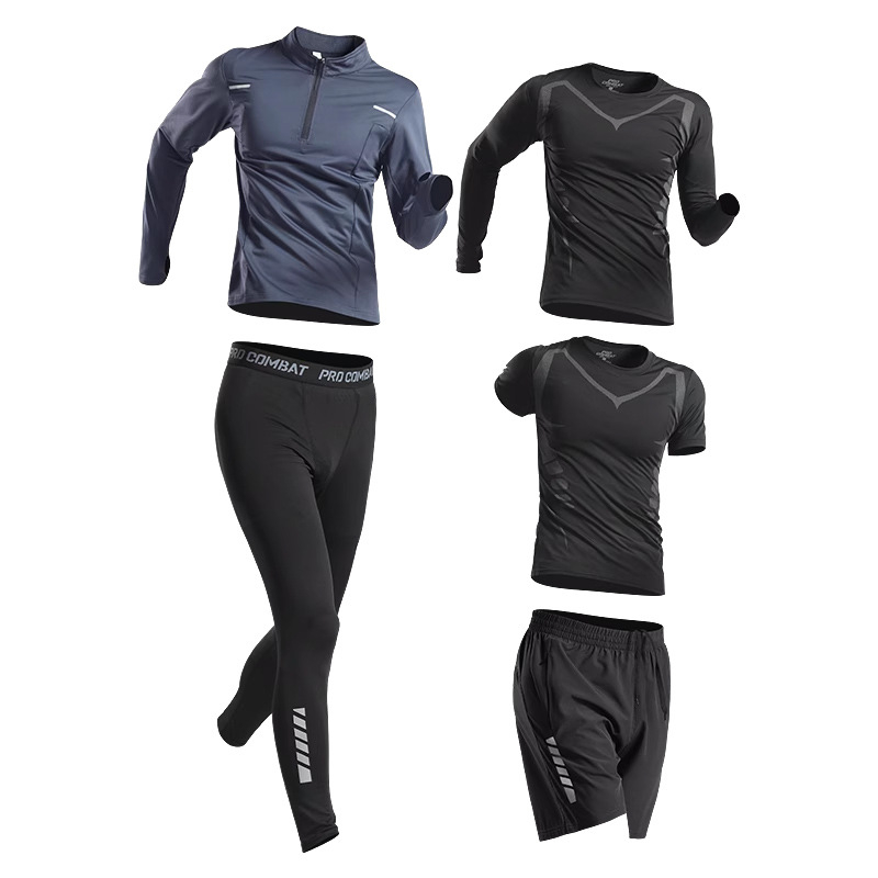 Pánska športová súprava – rýchloschnúci materiál, zmes polyestera – na beh, posilňovanie a jazdu na bicykli, vhodná pre zimu, jar a jeseň