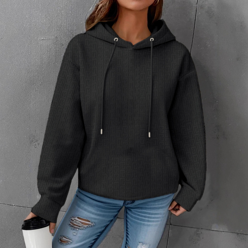 Poliészteres pulóver húzózsinórral a nyaknál, környakú, raglán hosszú ujjú, laza szabású, könnyű anyag