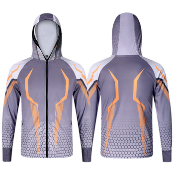 Мъжка рибарска риза с райета от полиестер, бързосъхнеща, дишаща и влагоотвеждаща, за летен риболов