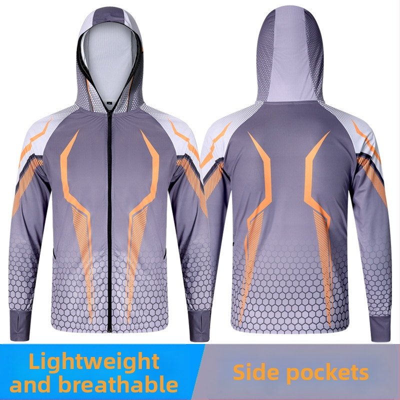 Pruhované polyesterové rybárske tričko, rýchloschnúce, priedušné, odvádzajúce vlhkosť, letné na rybolov