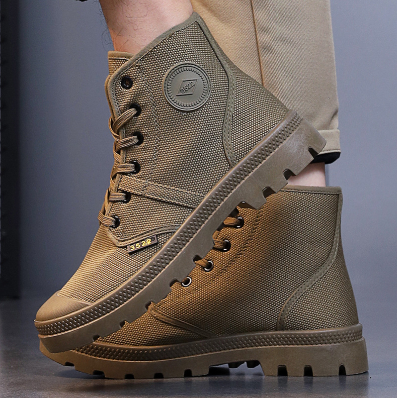 Vysoko profilové plátenné pánske tenisky, casual retro hip-hop štýl, priedušné, protišmykové, odolné voči opotrebeniu (textilná stielka, nízky šev)