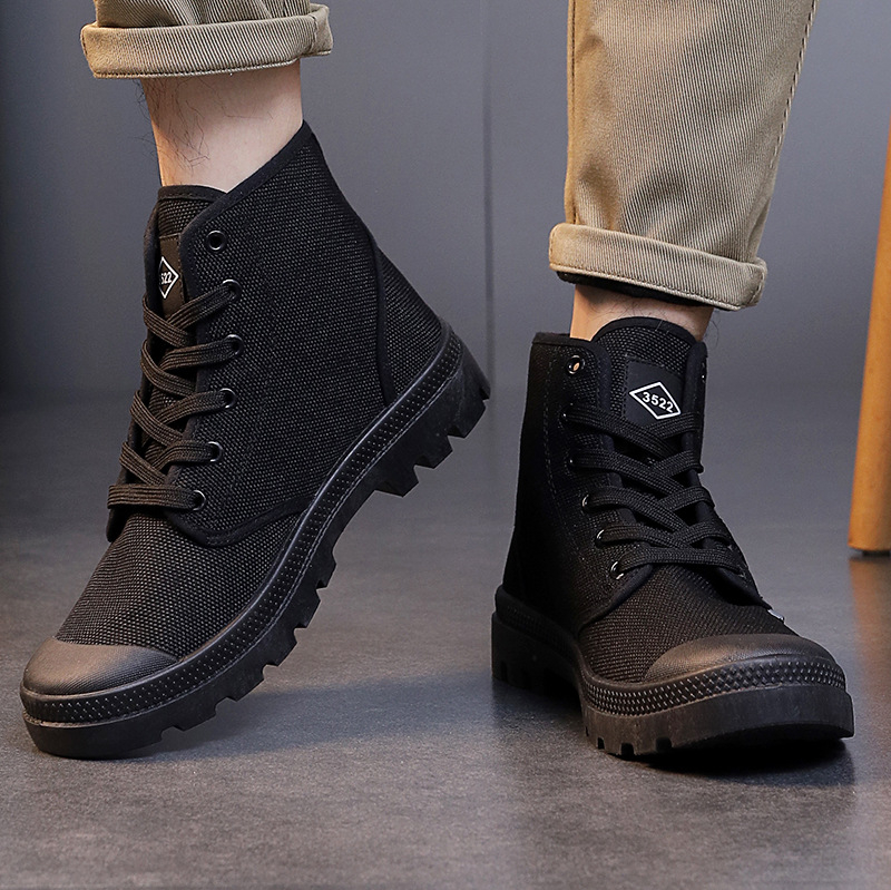 Aukštos viršutinės drobės vyriški kasdieniai bateliai, retro hip-hop stilius, kvėpuojantys, atsparūs slydimui, dilimui (tekstilinė įdėka)