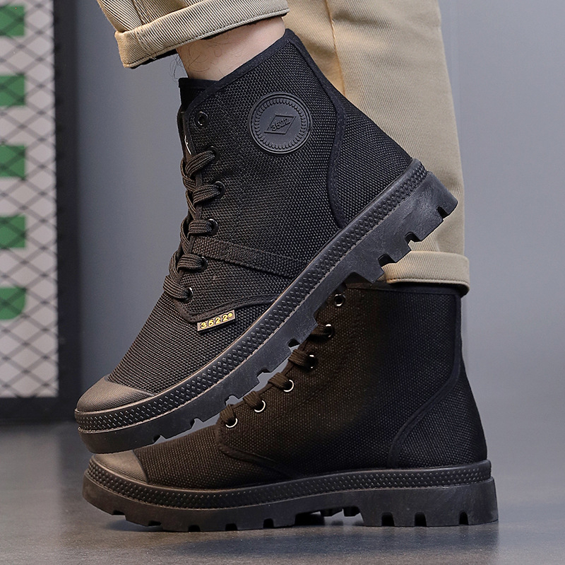 Aukštos viršutinės drobės vyriški kasdieniai bateliai, retro hip-hop stilius, kvėpuojantys, atsparūs slydimui, dilimui (tekstilinė įdėka)