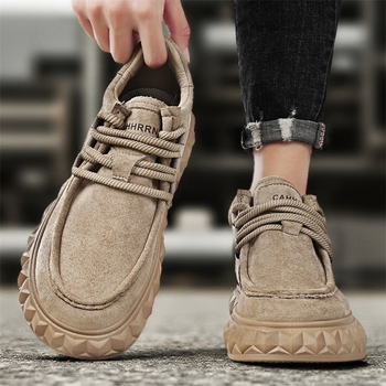 Pantofi skateboard bărbați, partea superioară din piele, talpă PVC groasă, șireturi, profil jos, casual